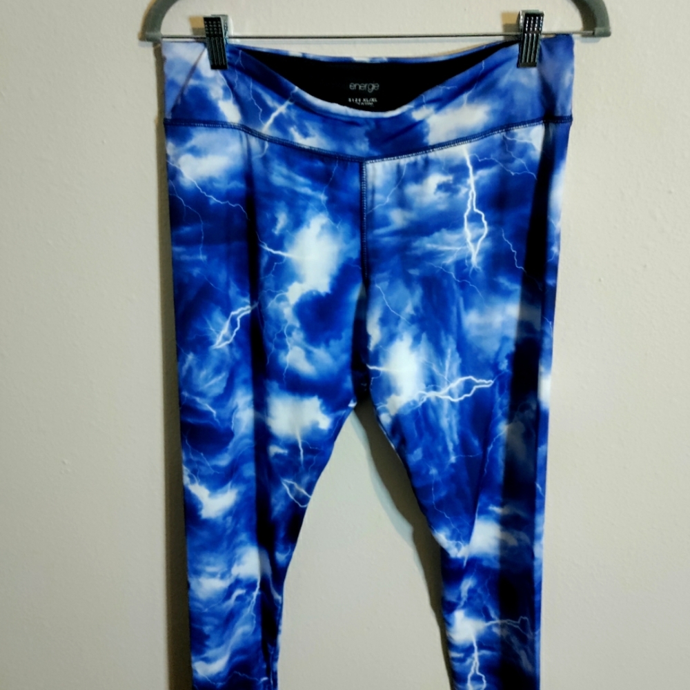 Energie Leggings Xlarge lighting Blue and White